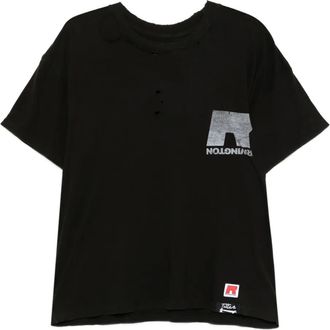 RRR123 T-shirt con logo effetto vissuto - Nero