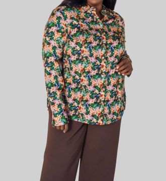 Vince Wild Primrose Slim Fitted Blouse - Plus In Floral