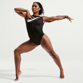 Nike Jordan Nike Womens Gymnastics Jordan Chiles Asymmetry Leotard in Black | NKA056-016