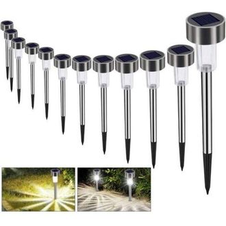 OEM L&aacute;mpara Solar De Jard&iacute;n Para Exteriores, Paquete De 12 Unidades, Impermeable, Inal&aacute;mbrica, Led, Decoraci&oacute;n, Luz Blanca Fr&iacute;a, Solar, Para Caminos Y C&eacute;s