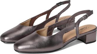 Trotters Womens Trotters Dottie T2504- Pump Pewter Leather Slingback HAWK2416