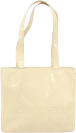 Chanel Pre-owned Vintage Tote Bag - Dames - Vintage Shopper - Beige - ONE Size - Leer - Vintage