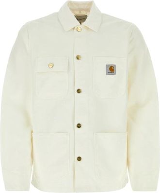 Carhartt Work in Progress Carhartt Wip, Light Jackets, male, Beige, Size: XL Stylish Canvas Coat for Modern Men