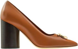 Ferragamo Pania Pump With Bejeweled Gancini Ornament, Size 8.5 C