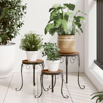 vidaXL Soportes Para Plantas 3 Uds Cer&aacute;mica Terracota Vidaxl