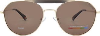 Polaroid Polarized Bronze Pilot Unisex Sunglasses PLD 6211/S/X 0J5G/SP 57