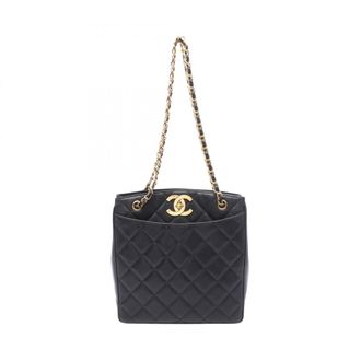 Chanel Matelasse Black Grained Calfskin Handbag Tote Bag (Pre-Owned)