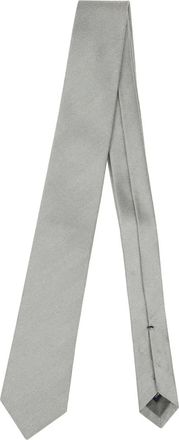 Errico Formicola Cravatta in seta con motivo a spina di pesce - Grigio