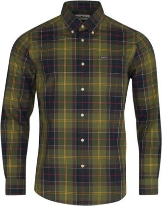 Barbour Kippford Tailored Overhemd - Heren - Casual Overhemden - Groen - L - Katoen - Overhemden