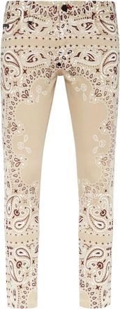 Philipp Plein Denim Broek Skinny Fit Paisley Bandana - Heren - Skinny Jeans - Beige - W33 - Denim - Jeans