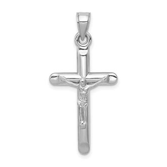 Diamond2Deal 14k White Gold Crucifix Pendant