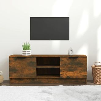 Berkfield Home TV Cabinet Smoked Oak 102x35x36.5 cm Engineered Wood in Brown