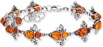 Ross-Simons Amber Bumblebee Bracelet in Sterling Silver