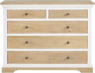 Maisons du monde C&oacute;moda con 5 cajones de mango macizo blanco 118 cm