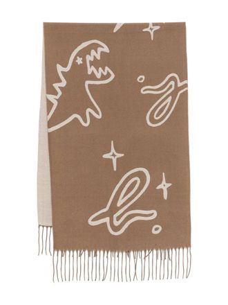 Sport b. Dino-print scarf - unisex - Polyester - One Size - Brown