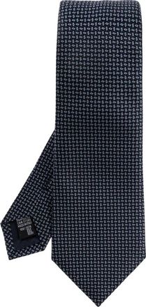 Giorgio Armani Accessoires, Heren, Blauw, ONE Size, Leer, Zijden Stropdas