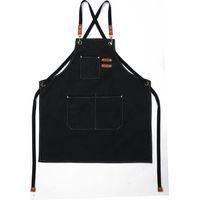 OEM Delantal De Cocina Para Hombre (negro), De Lona Con 3 Bolsillos, Impermeable Y Ajustable, Para Barbacoas, Restaurantes, Jardiner&iacute;a, Carpinter&iacute;a, 78 X 