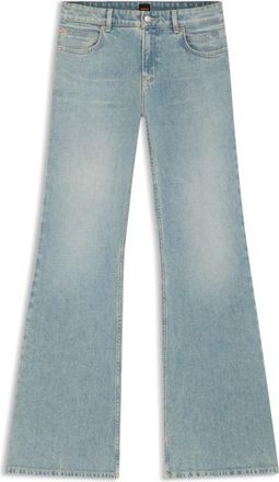 BOSS Flared-leg jeans in light-blue denim