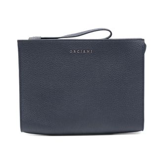 Orciani Tassen, Heren, Blauw, ONE Size, Leer, Micron Clutch