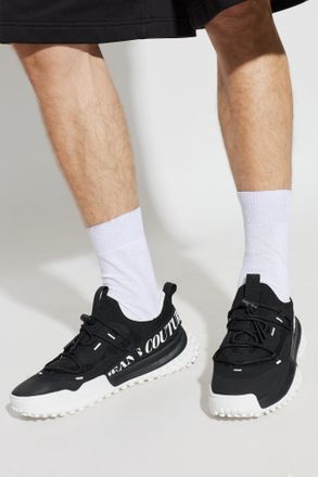 Versace Jeans Couture Sports Shoes With Printed Logo, Mens, Black