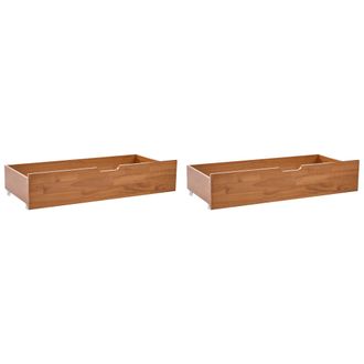 Beliani Conjunto De 2 Cajones De Almacenaje Para Cama Mdf Marr&oacute;n Epaney
