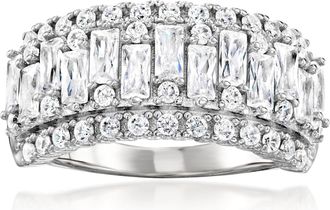 Ross-Simons Baguette and Round CZ Ring in Sterling Silver