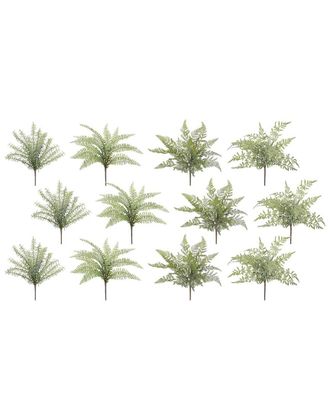 Melrose International Set Of 12 Assorted Fern Foliage Bush