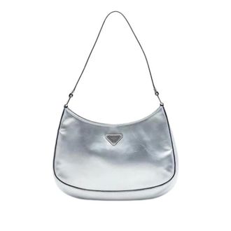 Prada Pre-owned Vintage Schoudertas - Dames - Pre-owned - Grijs - Maat: ONE Size Leer