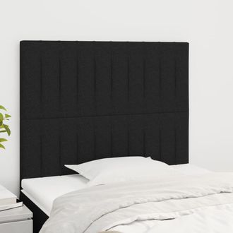 vidaXL Cabeceros 2 Unidades De Tela Negro 100x5x78/88 Cm Vidaxl