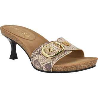 Guess Dexta Buckle Strap Sandal in Light Natural at Nordstrom, Size 5.5