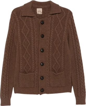 Rakk&igrave; Rakki Cardigan - Heren - Vesten - Bruin - M - Wol - Truien & Vesten