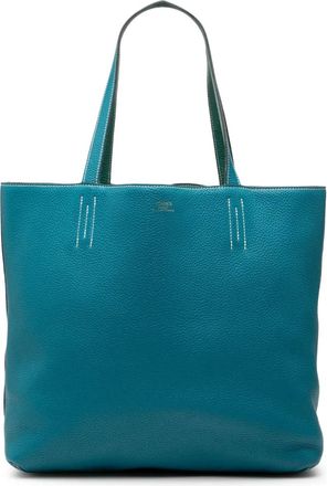 Herm&egrave;s Borsa tote Double Sens 45 in pelle Clemence 2011 - Blu
