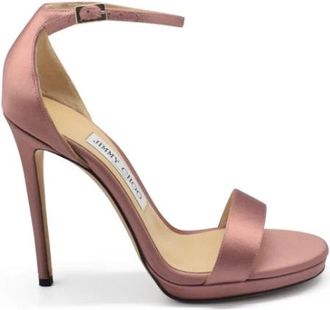 Jimmy Choo London Misty 120 Platform Sandal - Dames - Sandalen met hakken - Roze - 37 EU - Leer - Schoenen