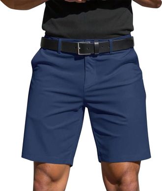 Generic Mens Golf Dress Shorts Flat Front 7 Inch Inseam Chinos Lightweight Quick Dry Chino Shorts with Pockets for Casual Work