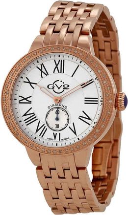 Gevril Group Astor Rose Gold-tone Diamond Bezel Quartz Ladies Watch 9102