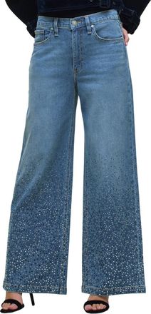 Hudson Jodie Loose Wide Leg Jean With Stud In Crystal Blue