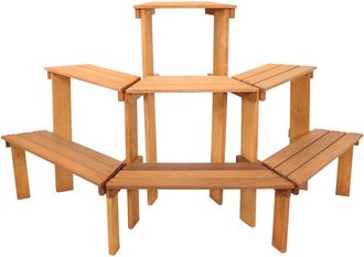 Sunnydaze 3-Tier Meranti Wood Plant Stand