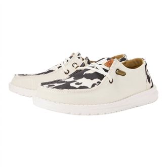 Hey Dude Womens Wendy Animal Print Comfort Shoes In White/black