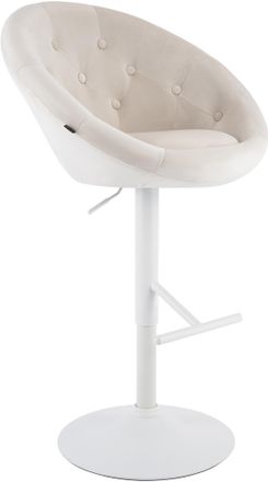 Clp Taburete De Bar London De Terciopelo Crema Blanco