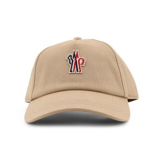 Moncler Caps, male, Beige, Size: ONE SIZE Logo Cotton Baseball Cap