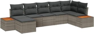 vidaXL Vidaxl - Conjunto De Sof&aacute; De Jard&iacute;n 7 Pcs Gris 319 X 154 X 85 Cm