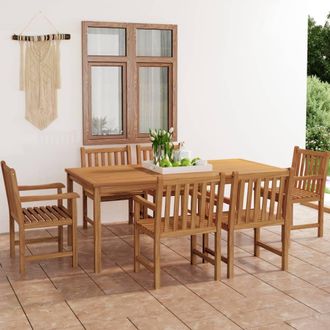 vidaXL Conjunto De Comedor De Jard&iacute;n De 7 Piezas, 200 X 100 Cm, Madera Maciza De Teca Vidaxl