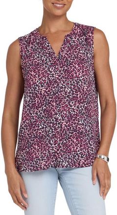 NYDJ Print Pleat Back Sleeveless Split Neck Blouse (Nordstrom Exclusive) in Catarina at Nordstrom, Size X-Large