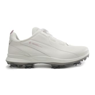 Ecco Ecco Golf Biom Tour 132903 Full Grain Leather Womens Fashion Trainers - White - Size:UK 5-5.5
