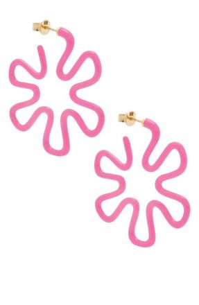 Bea Bongiasca B Mini Two-Tone Flower Hoop Earrings in Pink at Nordstrom