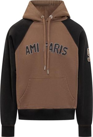 Ami Brown Logo Hood Sweatshirt