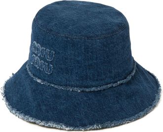 Miu Miu denim bucket hat - women - Cotton/Acetate/Polyester - M - Blue