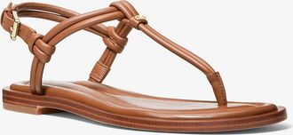 Michael Kors Astra Leather T-Strap Sandal