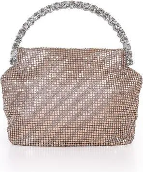 Badgley Mischka Effie Mesh Pouch Clutch in Gold at Nordstrom, Size Small