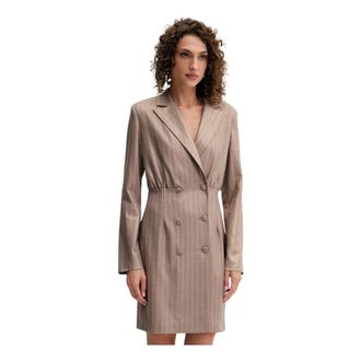 Fracomina Abito Doppio Petto a Righe - - Dresses - Donna - Beige - XS